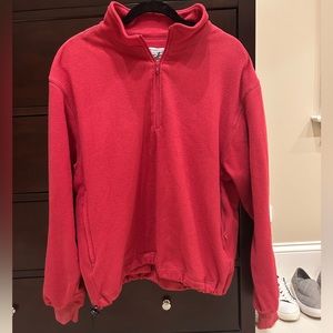 pink/red quarter zip monterey sweater